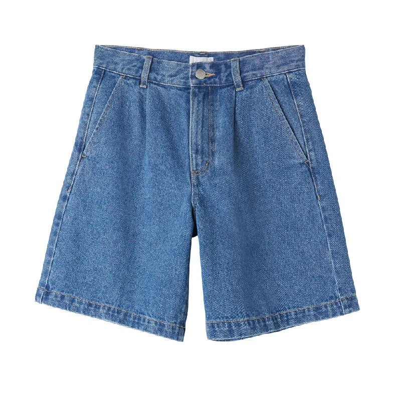 OBEY ELI PLEATED SHORT // LIGHT INDIGO