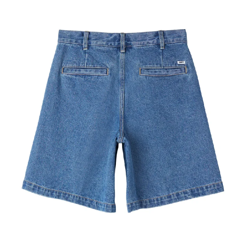 OBEY ELI PLEATED SHORT // LIGHT INDIGO