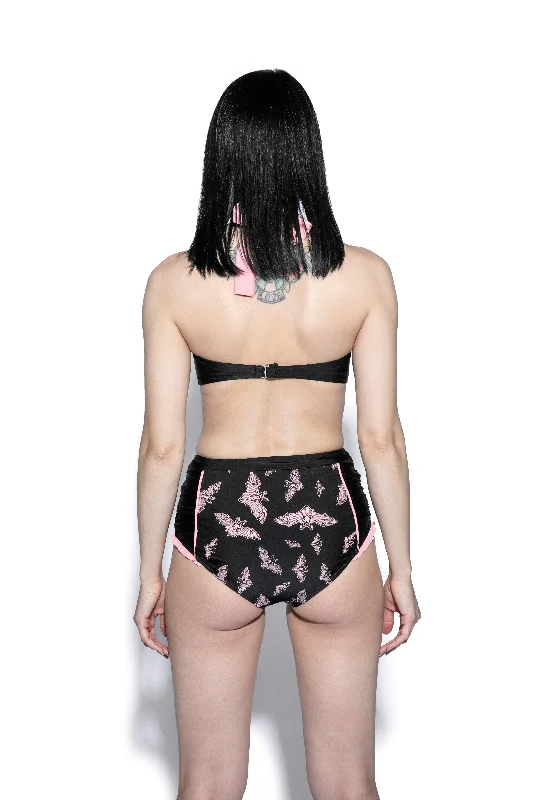 Pink Bat High Waist Swim Bottom