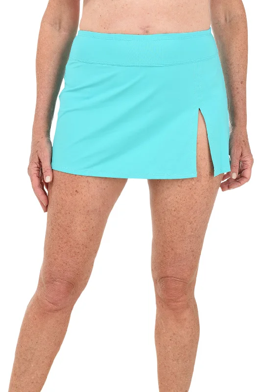 Solid High-Waisted Swim Skirt