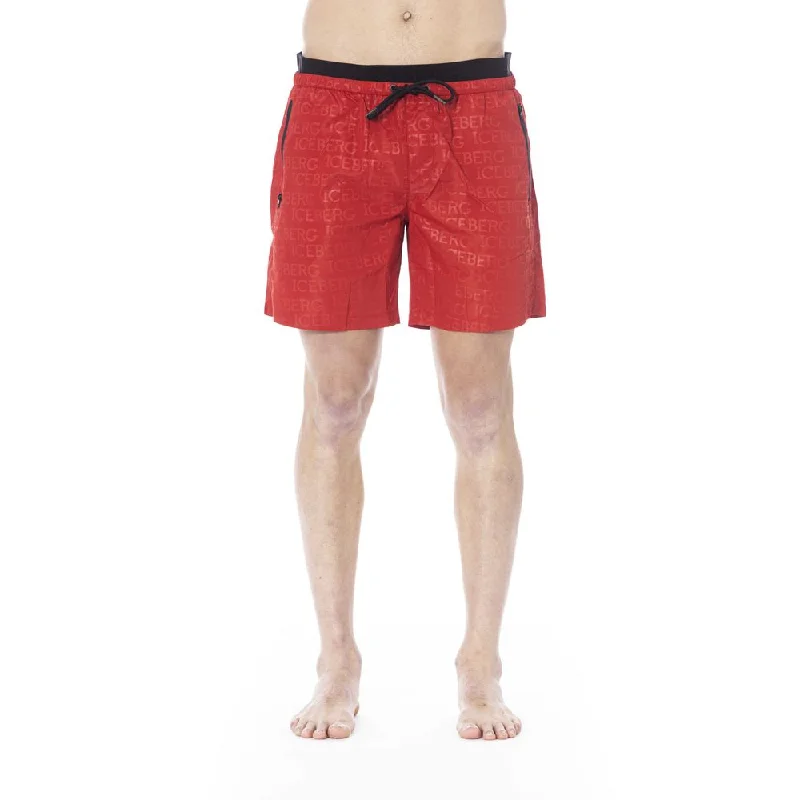 Red Polyester Swimwear