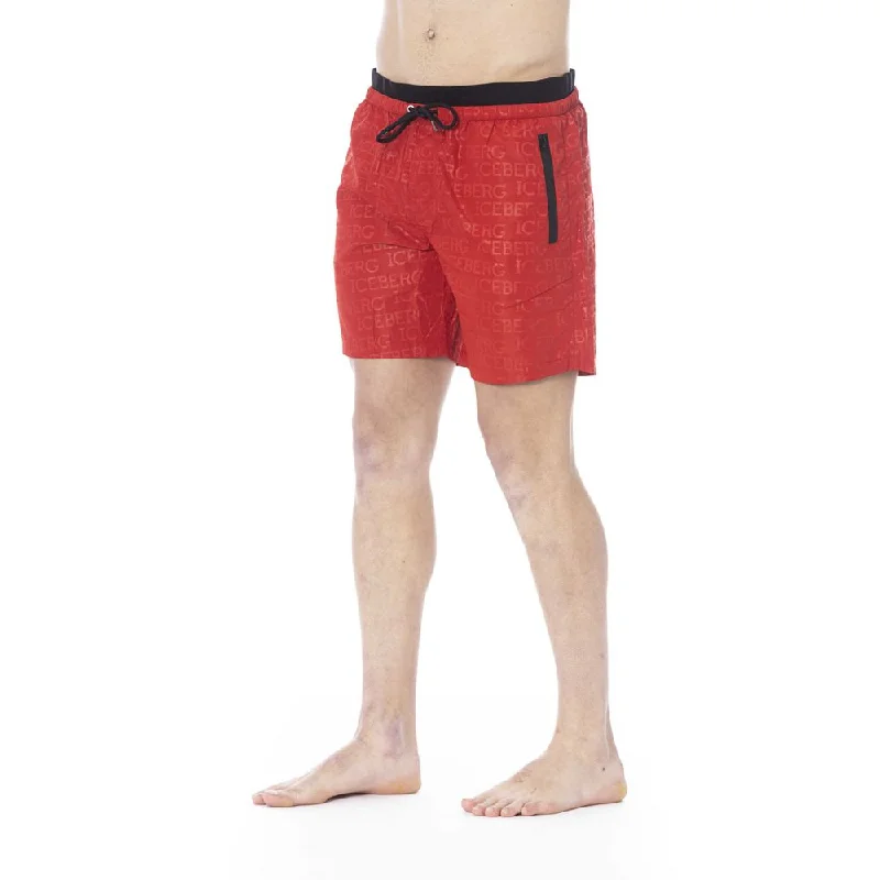 Red Polyester Swimwear