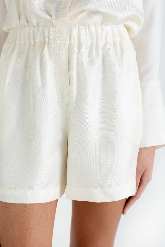 ""The Laura"" - Silk Shorts (Cream)