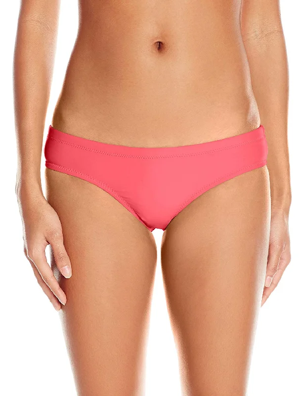 Volcom Women's Simply Solid Shirred Bikini Bottoms, Neon Pink, M