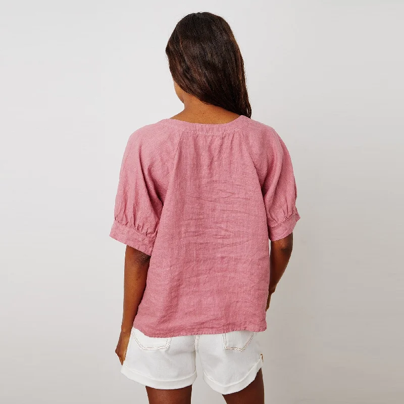 Adley Linen Top (Cranapple)