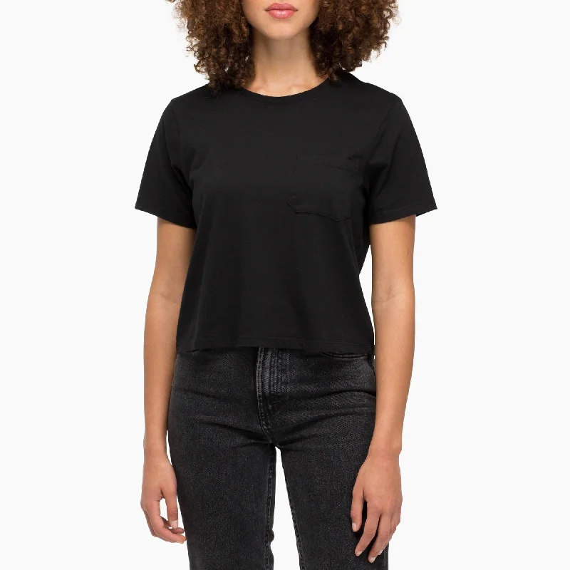 Pima Boxy Crop Tee (Black)