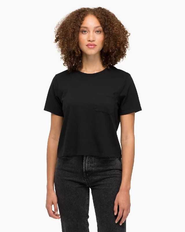 Pima Boxy Crop Tee (Black)