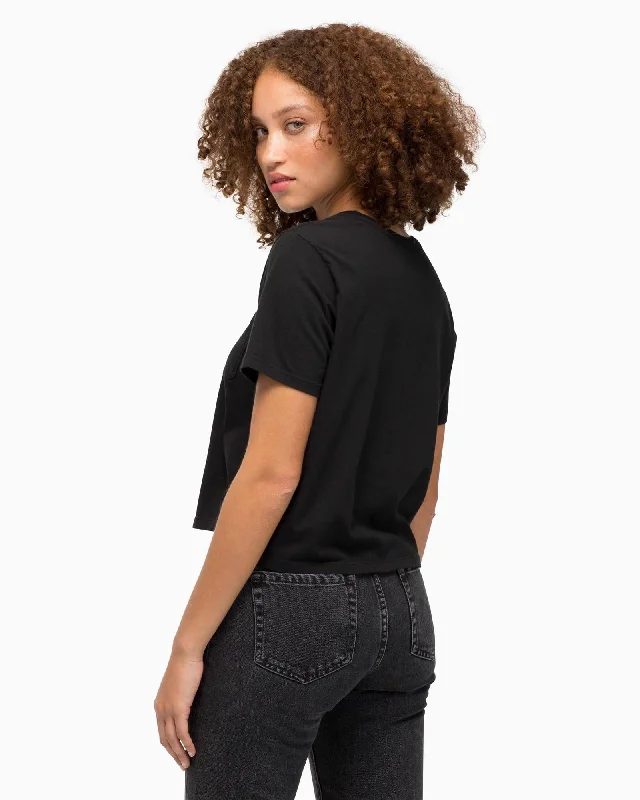 Pima Boxy Crop Tee (Black)