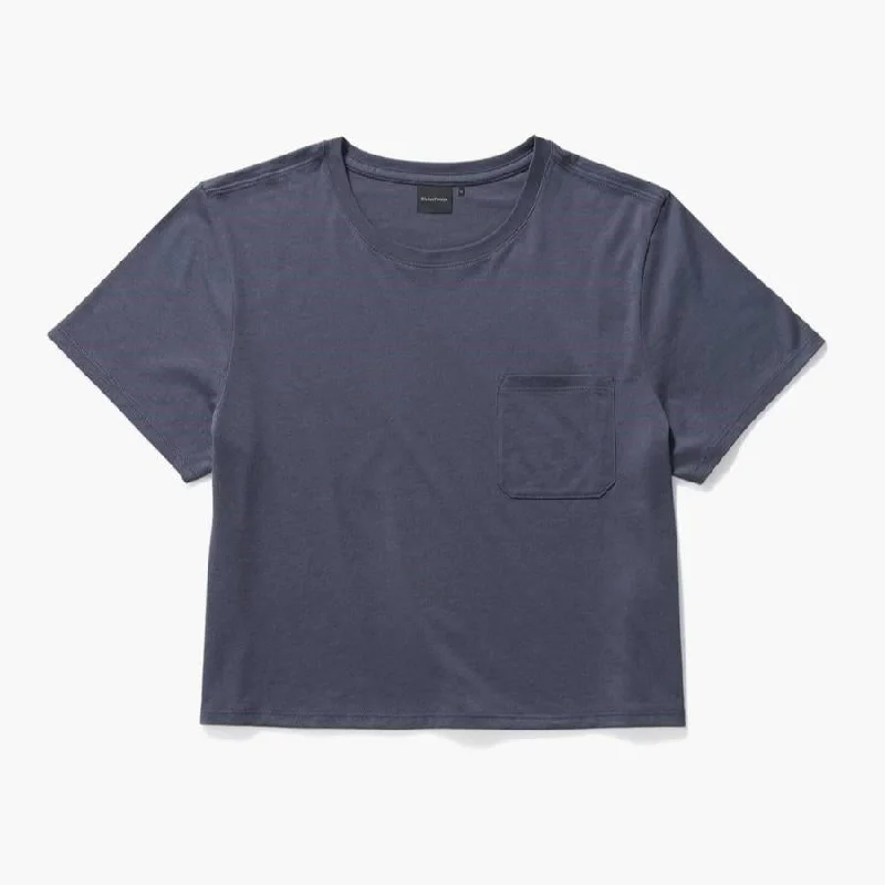 Pima Boxy Crop Tee (Blue Night)