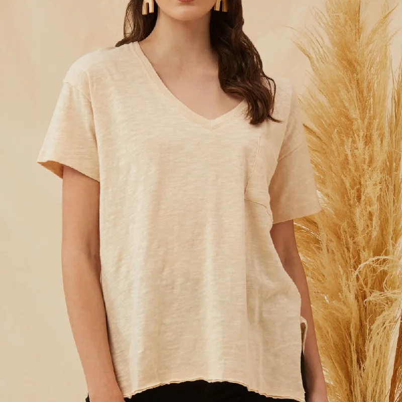 V Neck Tee (Tapioca)