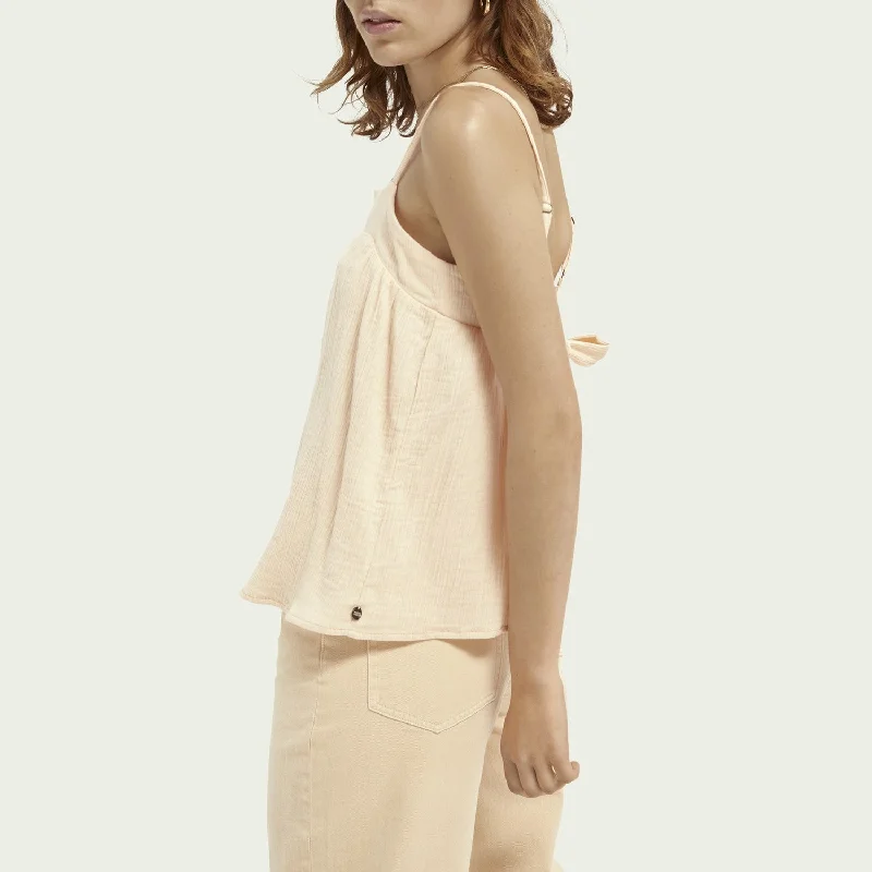 Crepe Organic Cotton Tank Top (Deep Peach)