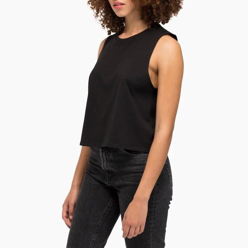 Cropped Muscle Tank (Black)