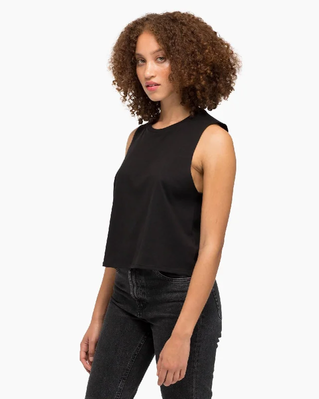 Cropped Muscle Tank (Black)