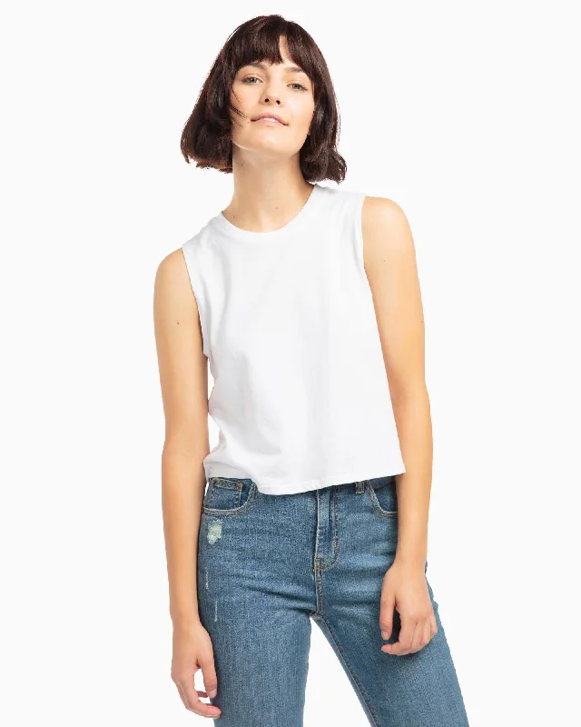 Cropped Muscle Tank (White)