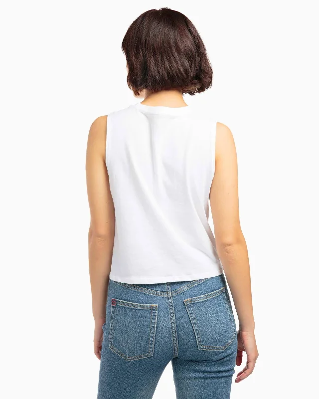 Cropped Muscle Tank (White)