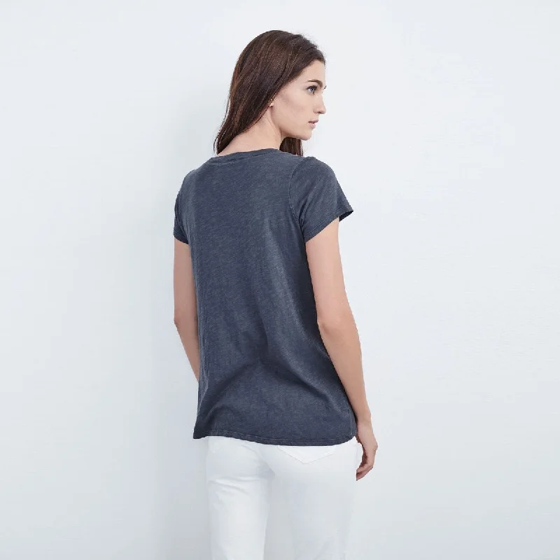 Jilian Orignal S/S V-Neck Top (Blue Chip)