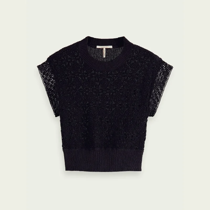 Hand Knitted Spencer (Black)