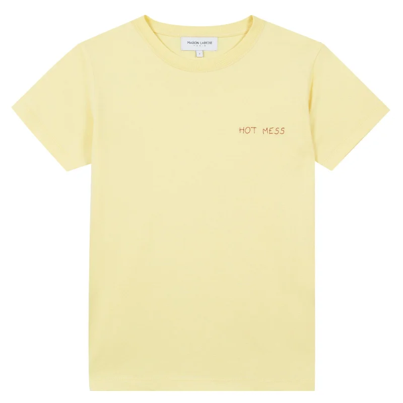 ""Hot Mess"" Crewneck Tee (Vanilla)