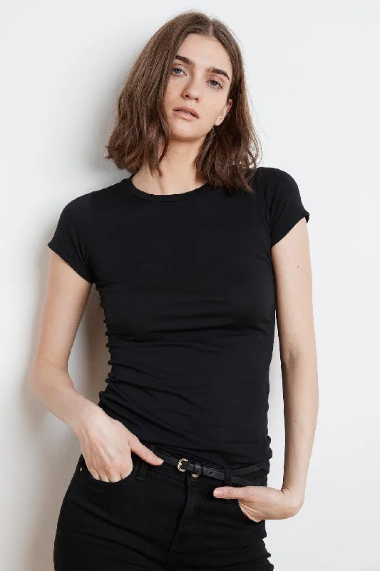 Jemma Gauzy Whisper Fitted Tee (Black)