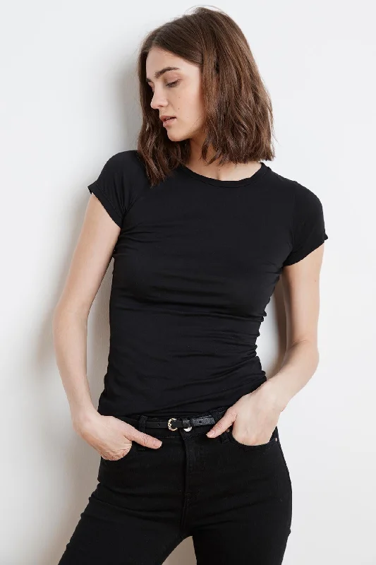 Jemma Gauzy Whisper Fitted Tee (Black)