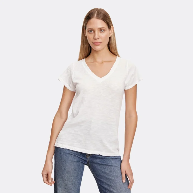 Jilian Original Slub V-Neck Tee (White)