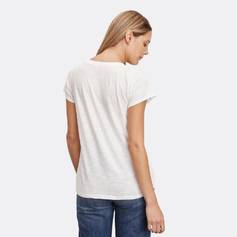 Jilian Original Slub V-Neck Tee (White)