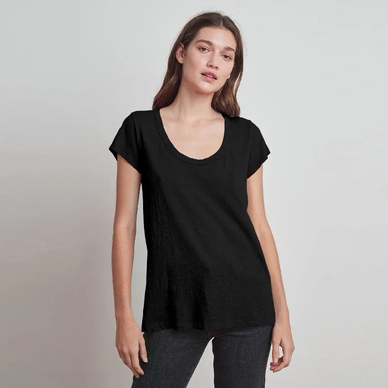 Kira Original Slub Scoop Neck Tee (Black)