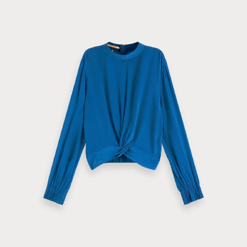 Knot Front Top (Lagoon Blue)