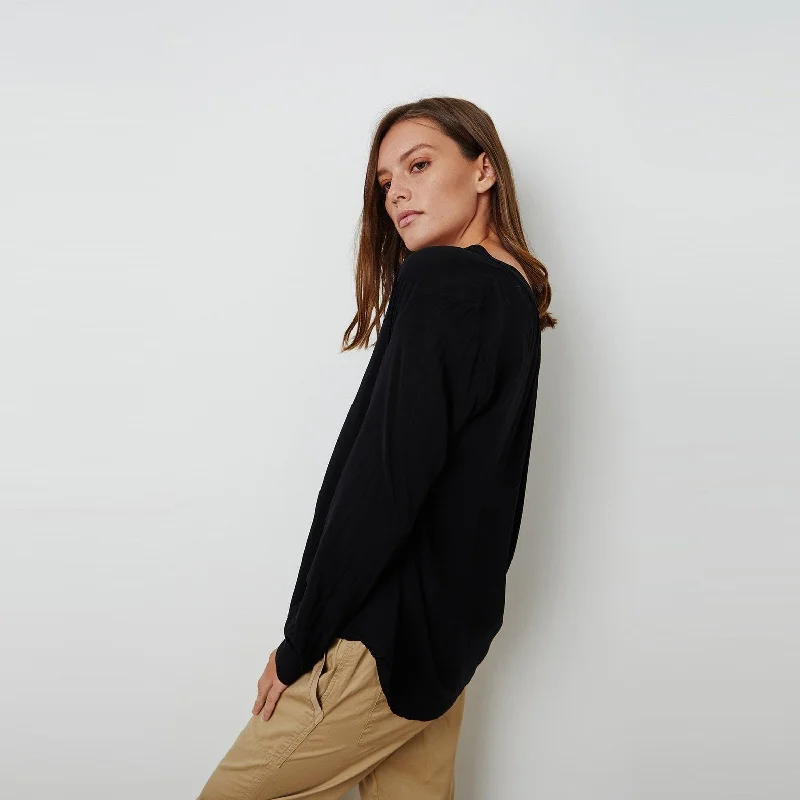 Lenae Long Sleeve Top (Black)