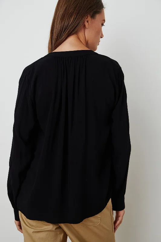 Lenae Long Sleeve Top (Black)