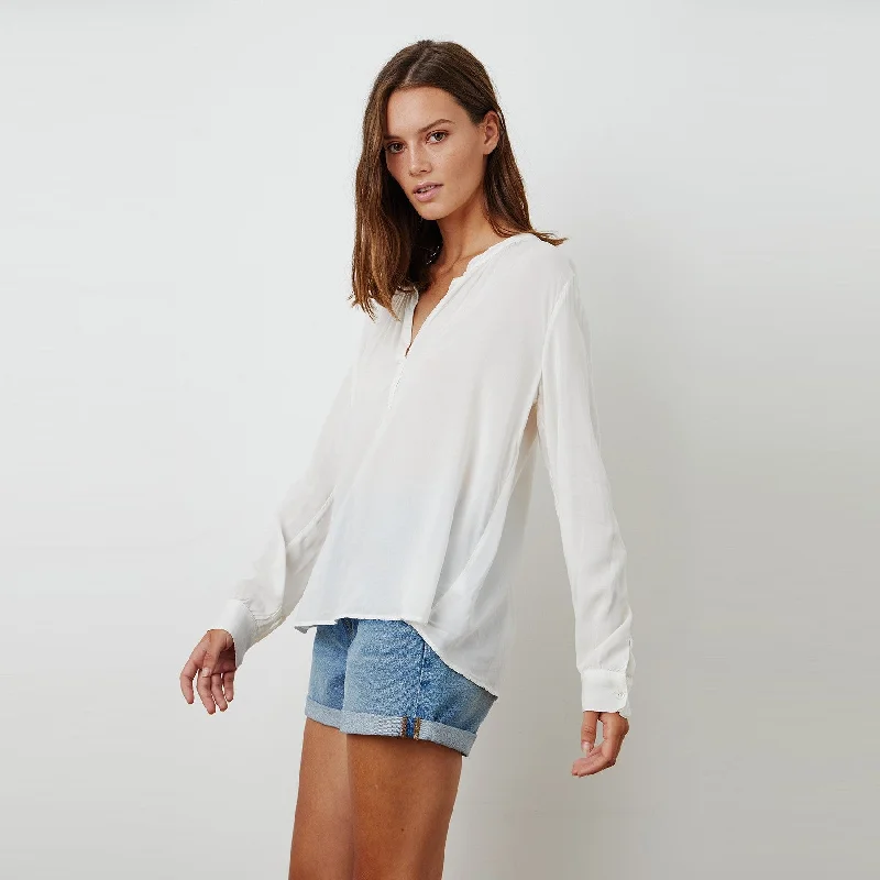 Lenae Split Blouse (Frost)