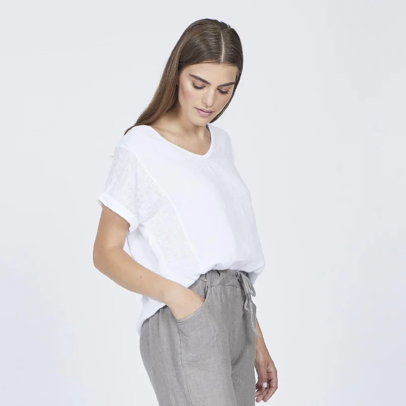 Linen Woven Top (White)