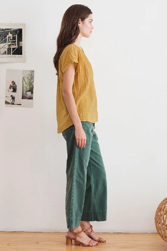 Mae Half Placket Blouse (Amber)