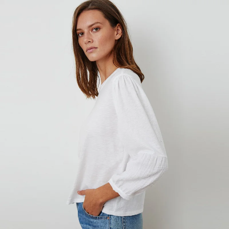 Mariel Cotton Slub Shirt (White)