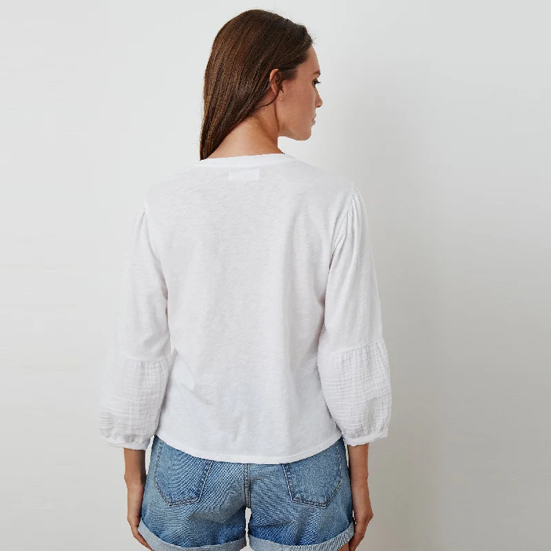 Mariel Cotton Slub Shirt (White)