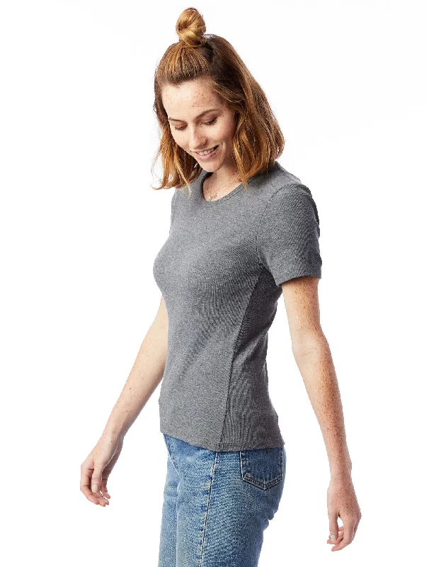 Mia Slinky Rib Crew T-Shirt (Ash Heather)