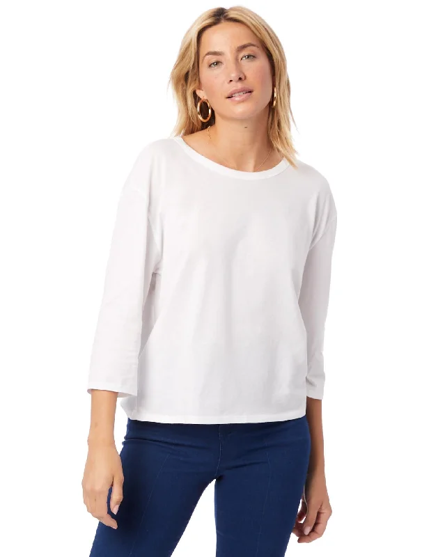 Organic 3/4 Sleeve Boxy T-Shirt (Earth White)