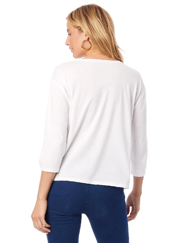 Organic 3/4 Sleeve Boxy T-Shirt (Earth White)