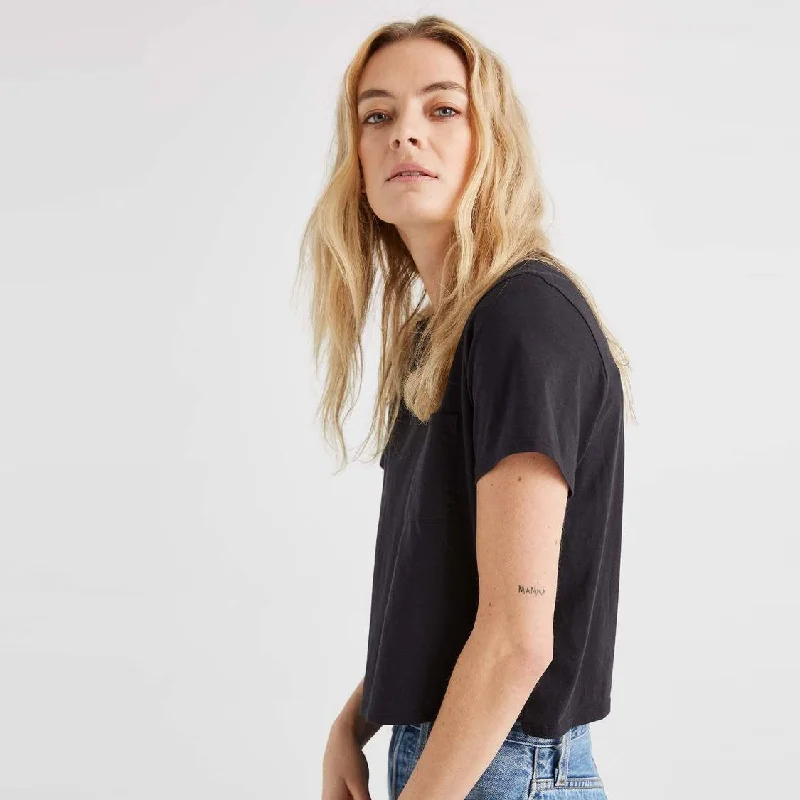 Pima Boxy Crop Tee (Stretch Limo)