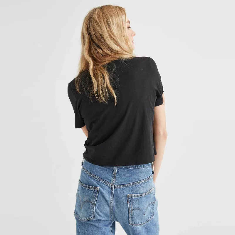 Pima Boxy Crop Tee (Stretch Limo)