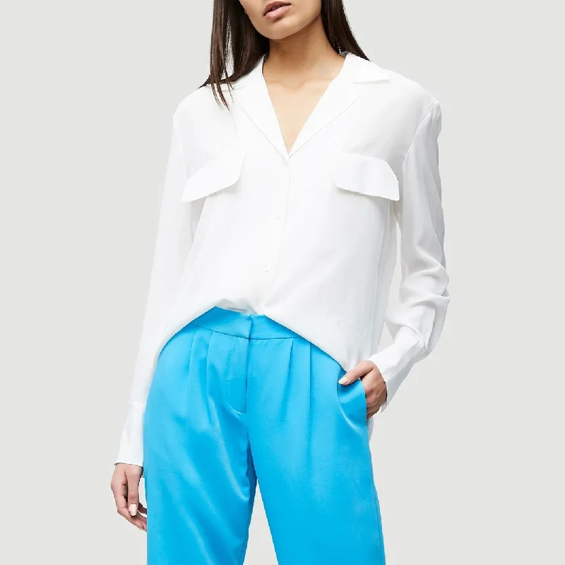 Pocket Silk Blouse (Blanc)