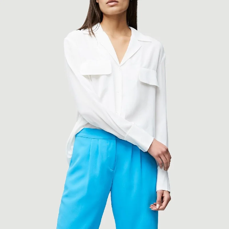 Pocket Silk Blouse (Blanc)