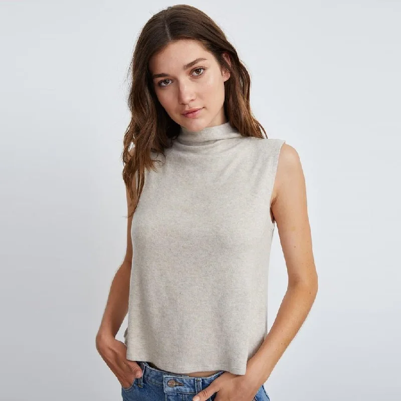 Rayanne Mock Neck Top (Oatmeal)