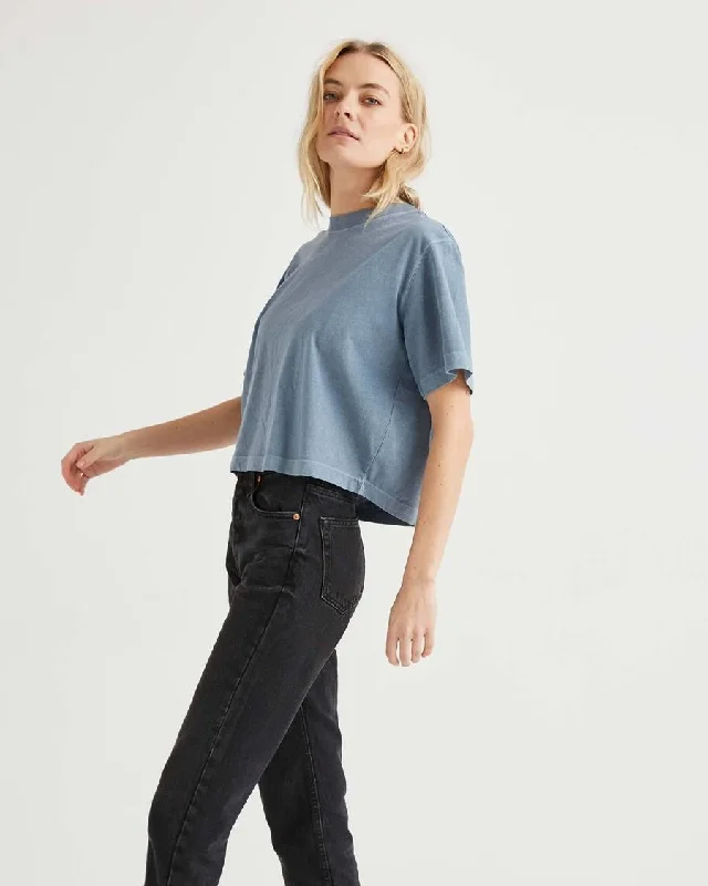 Relaxed Crop Tee (Blue Mirage)