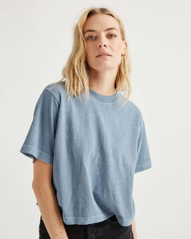 Relaxed Crop Tee (Blue Mirage)