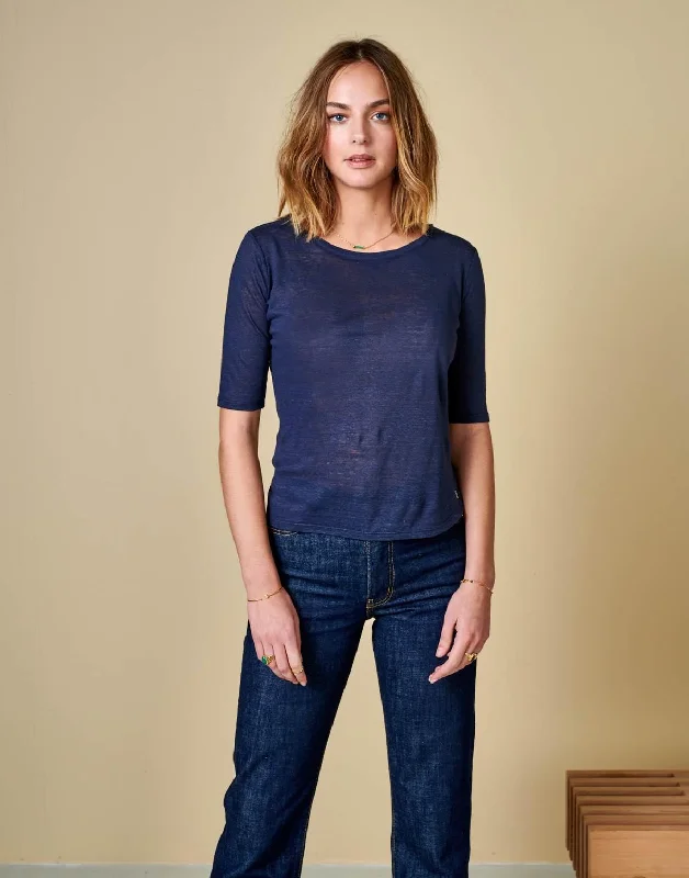 Seas Linen T-Shirt (Blue Nights)