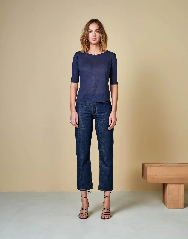 Seas Linen T-Shirt (Blue Nights)