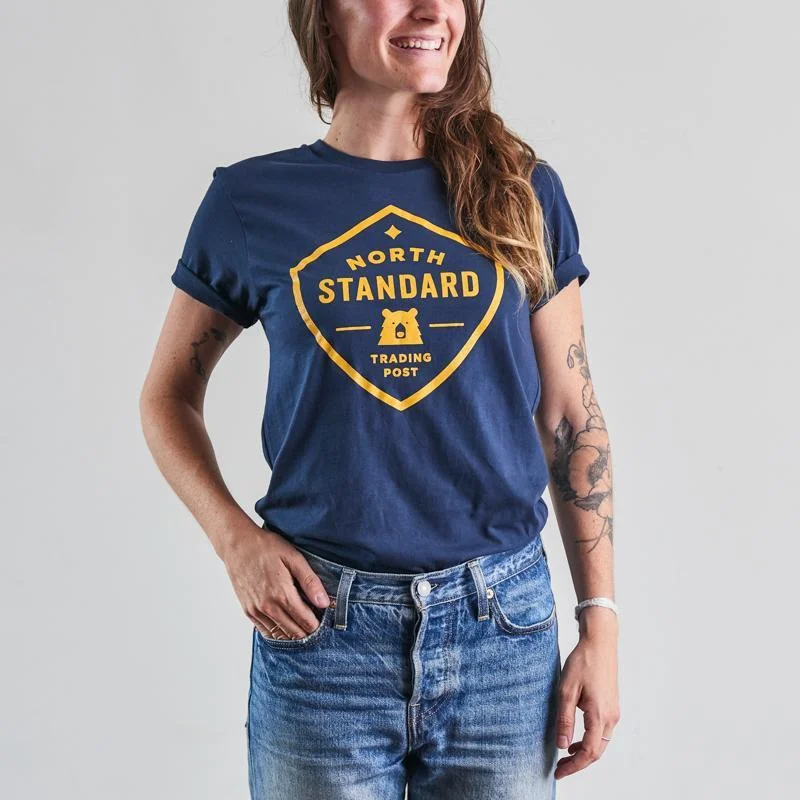 Shield Tee (Navy + Golden Yellow)