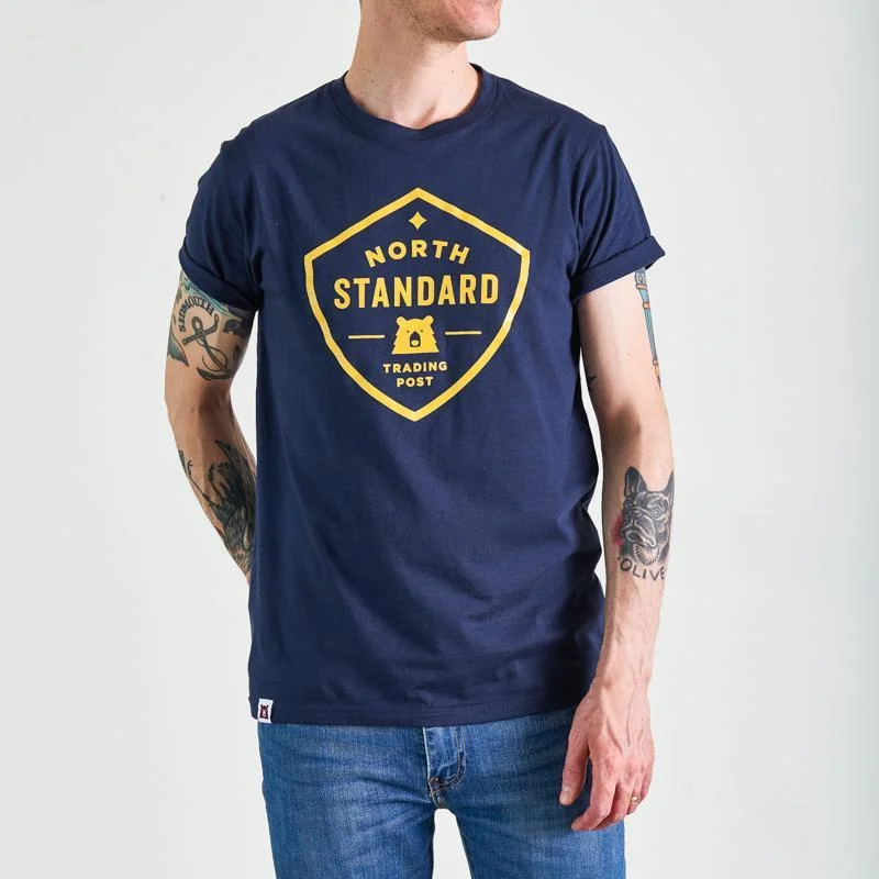 Shield Tee (Navy + Golden Yellow)