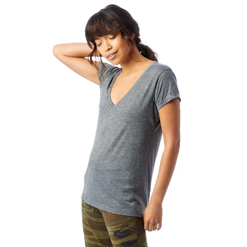 Slinky Jersey V-Neck T-Shirt (Ash Heather)